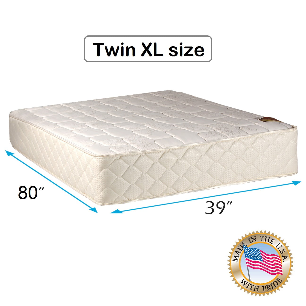 Dream Sleep Grandeur Deluxe Twin XL Size (39 x80 x12 ) Mattress Only - Fully Assembled, Good for your back, Superior Quality, Luxury Height, Longlasting Comfort and 2 Sided