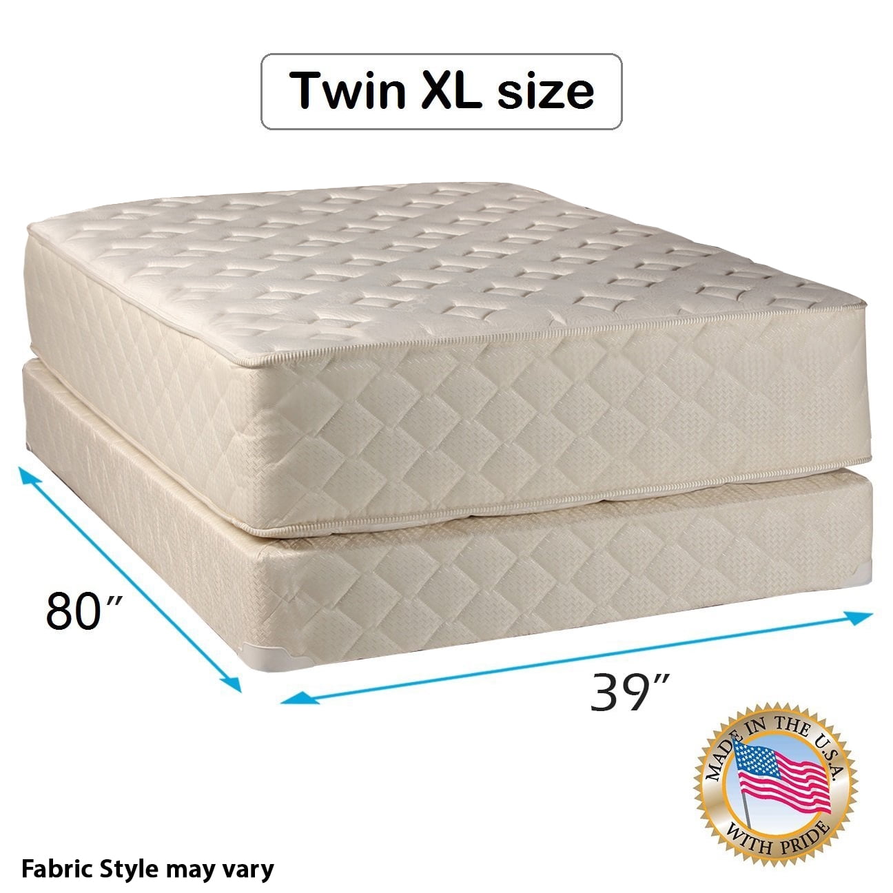 Dream Sleep Highlight Luxury Firm Twin XL Size Mattress & Box Spring Set - Fully Assembled, Spine Support, Innerspring Coils, Premium Edge Guards, Longlasting Comfort By Dream Solutions USA