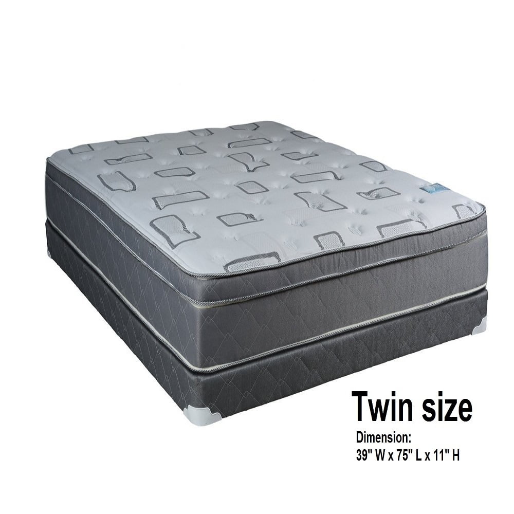 Dream Sleep Natural Trophy Medium Plush PillowTop Mattress Set with Mattress Cover Protector Included - Innerspring Coils, Orthopedic, Longlasting Comfort by Dream Solutions USA (Twin 39 x75 x11 )