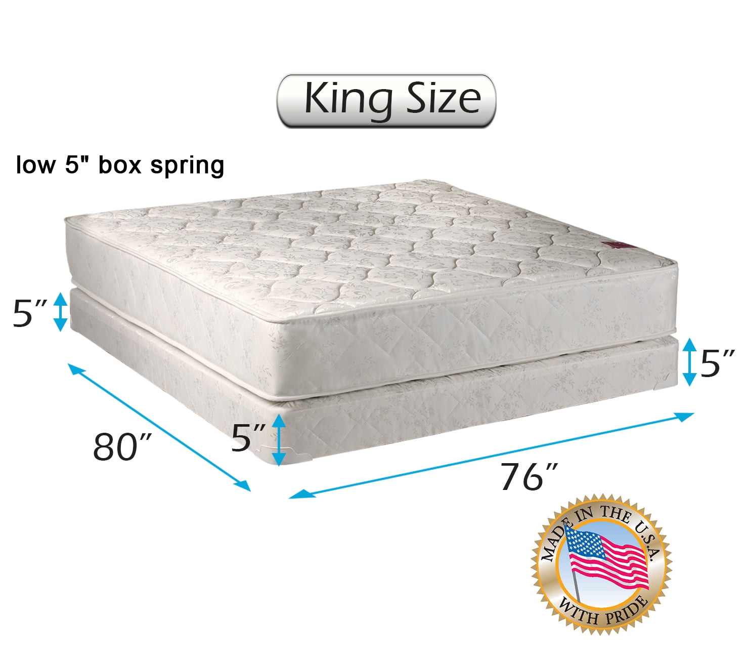 Dream Solutions Legacy 8 Mattress and Low Profile Box Spring Set