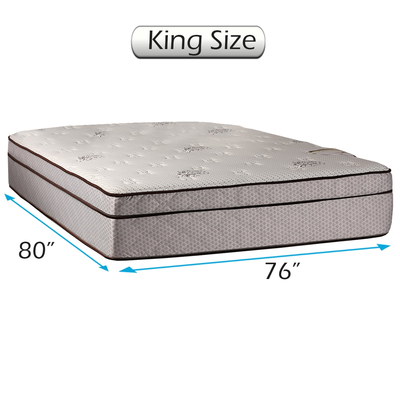 Dream Solutions USA Fifth Ave Extra Soft Foam Eurotop (PillowTop) Mattress Only (King 76 x80 x13 ) - Therapeutic Technology, Orthopedic Support, Standard Sleep System