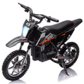 EastVita 36V Ride Display Motorcycle Dirt Bike, 15.5MPH Fast Speed Off-Road Ride Display Electric Toys with 350W Motor,LED Light,Leather Seat,Disc Brake (Black)