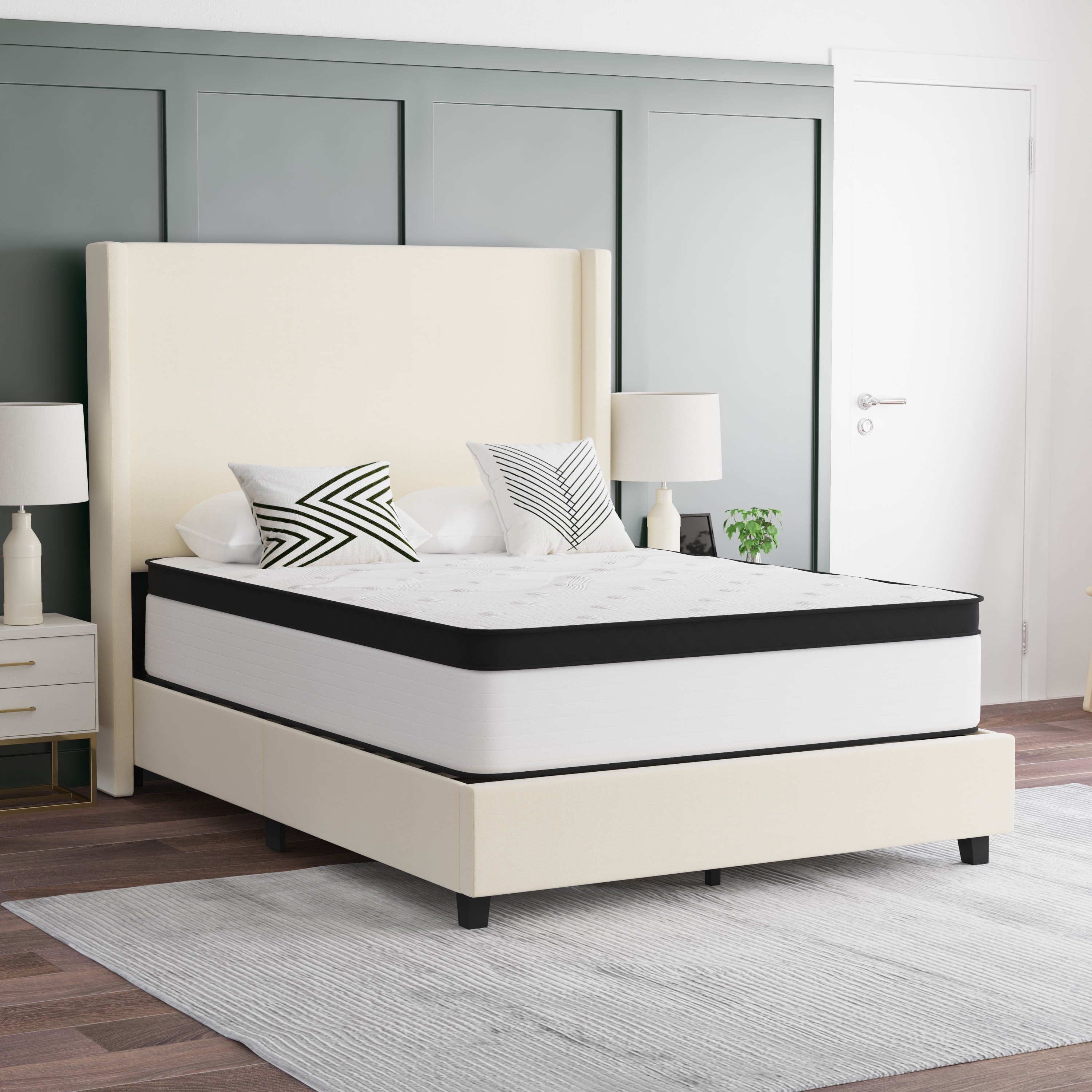 Emma + Oliver Extra Firm 12 Hybrid Mattress in Camcorder Box with CertiPUR-US Certified Foam, Pocket Spring Core & Knit Fabric Top for All Sleep Positions - Full