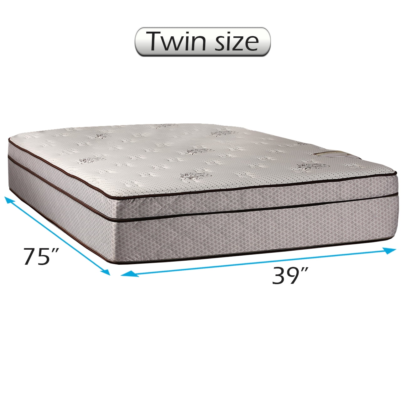 Fifth Ave Plush Extra Soft Mattress Only with Mattress Protector Included - Fully Assembled, Orthopedic, Longlasting, Plush Knit Cover by Dream Solutions USA (Twin 39 x75 x13 )