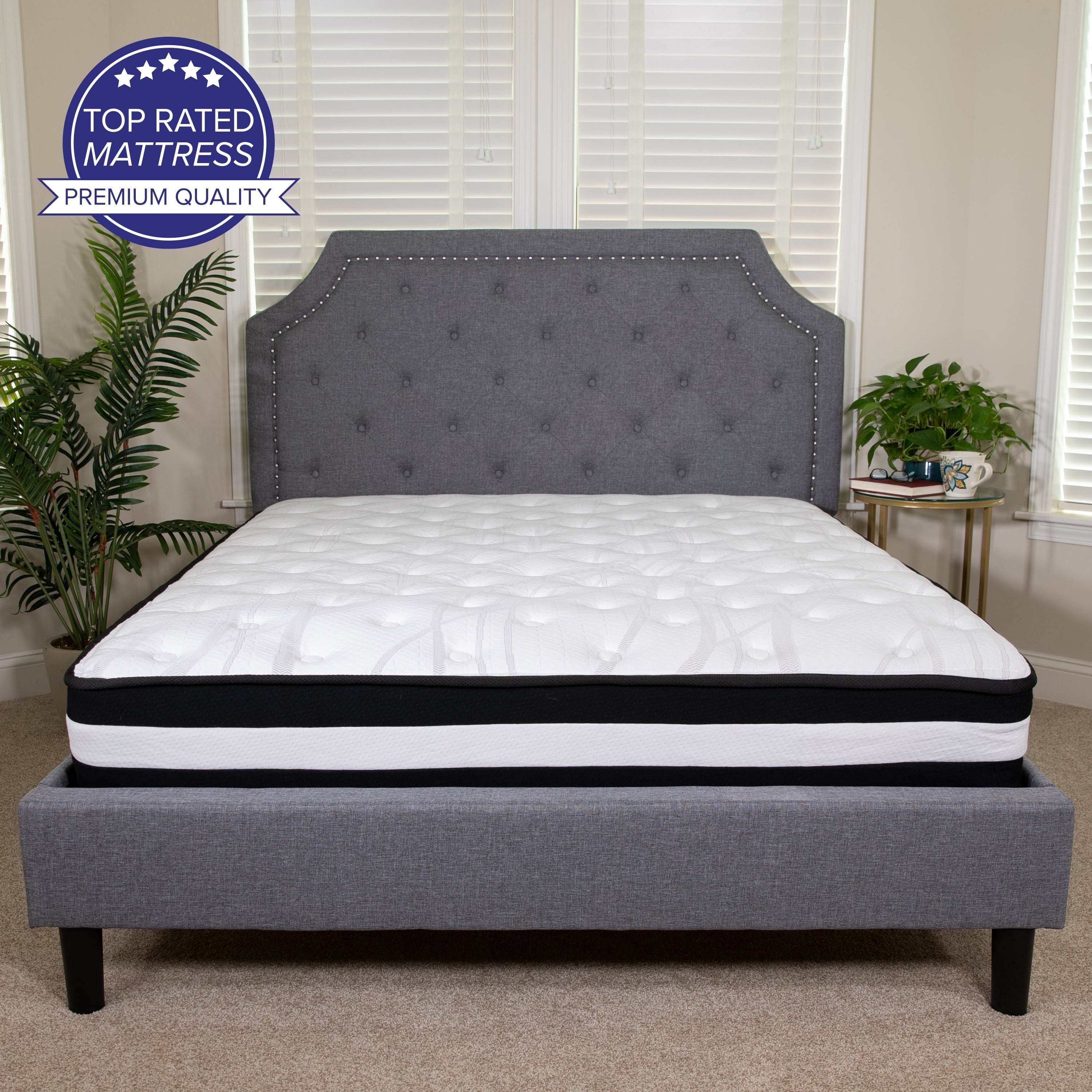 Flash Furniture Millennium Comfort 10 Inch Foam and Pocket Spring Firm Mattress, King Mattress in Lens Box
