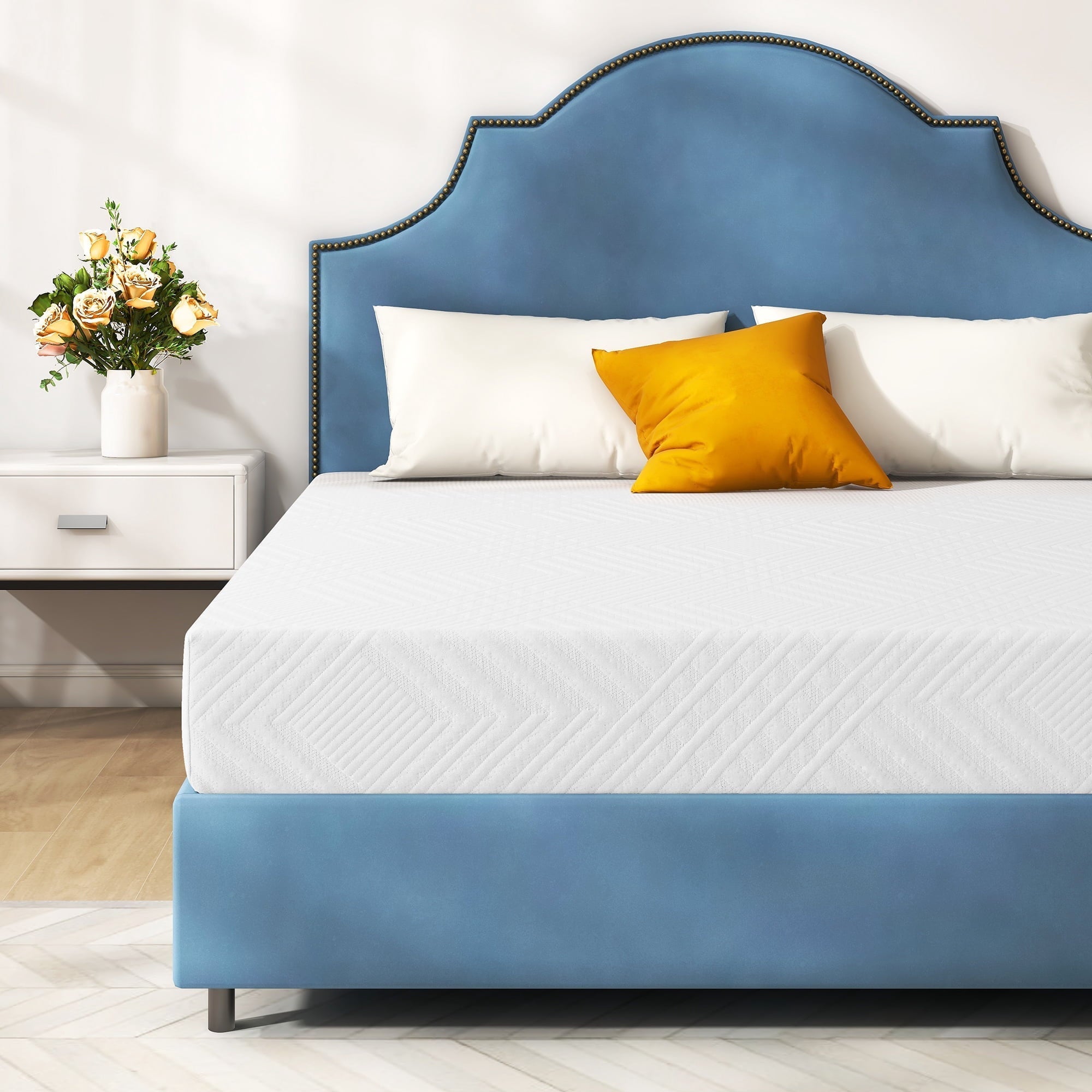 Full Mattress, 8 inch Gel Memory Foam Mattresses for Back & Pressure Relief, Mattress in Lens Box