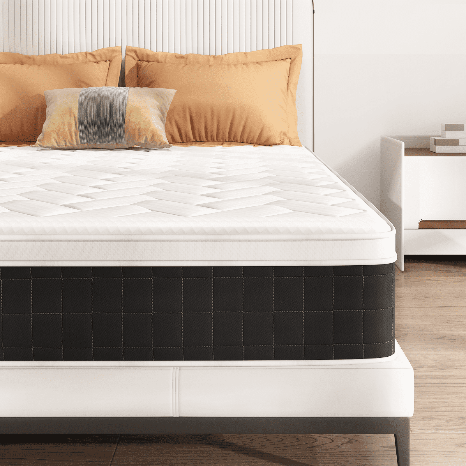 Full Size Hybrid Mattress, Z-HOM Classic 10 inch Foam Euro Top Mattress, 5-Zone Pocket Spring Support for Back Pain, Medium Firm