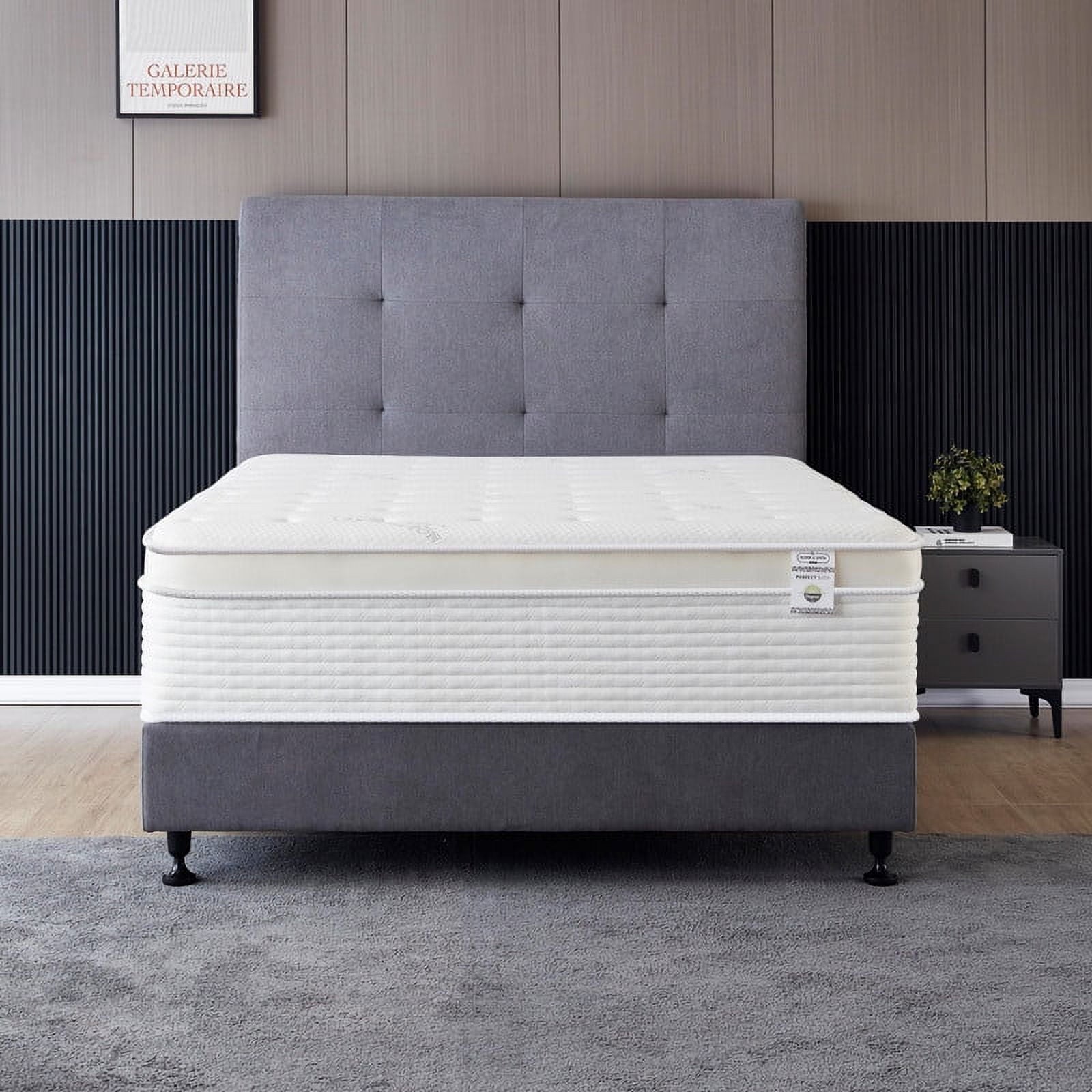 Full Size Mattress - 16 Inch Cool Memory Foam & Pocket Spring Hybrid Mattress - Euro Top - Medium Firm - Oliver & Smith