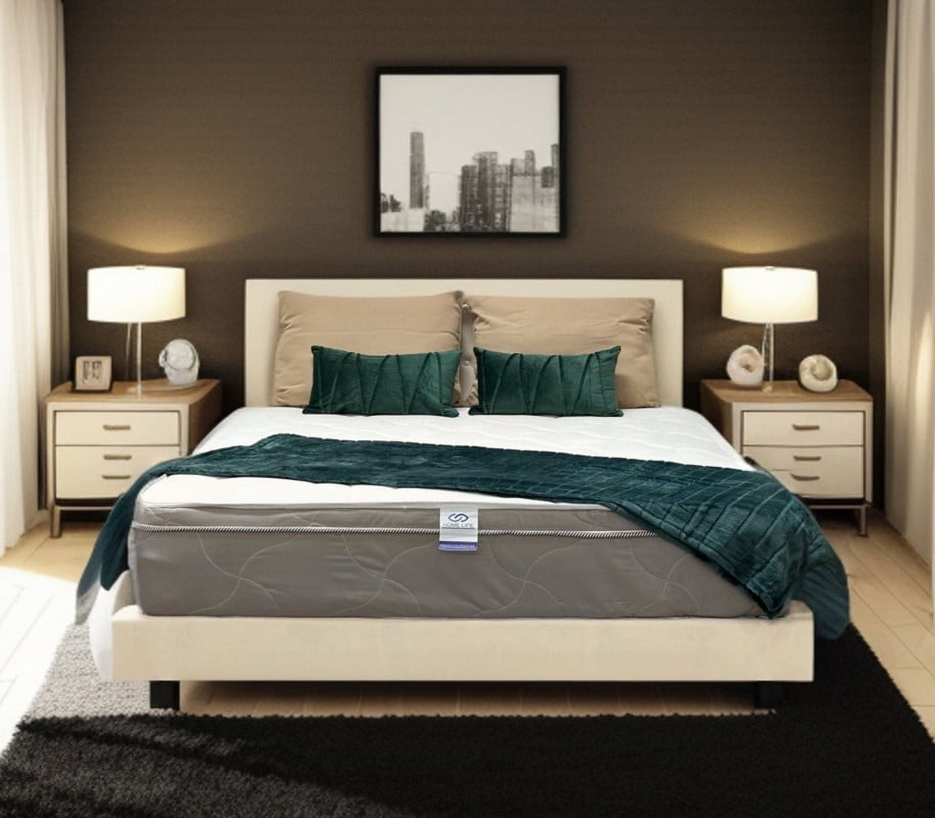 Full Size Mattress - 8 Inch Comfort Foam & Spring Hybrid Mattress - Euro Top - Medium Firm - Oliver & Smith