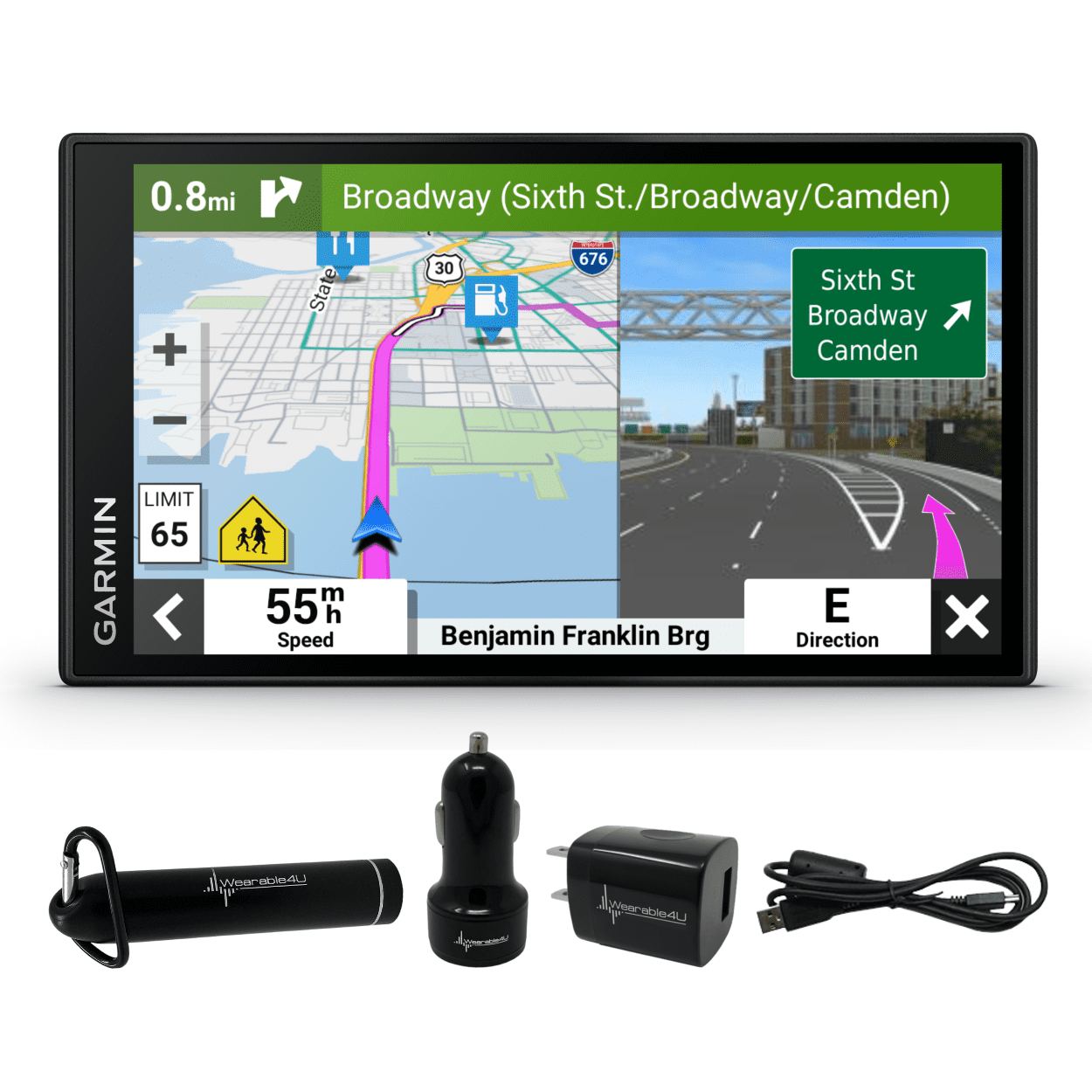 Garmin DriveSmart 66, 6-inch Vehicle GPS Navigator with Power Pack