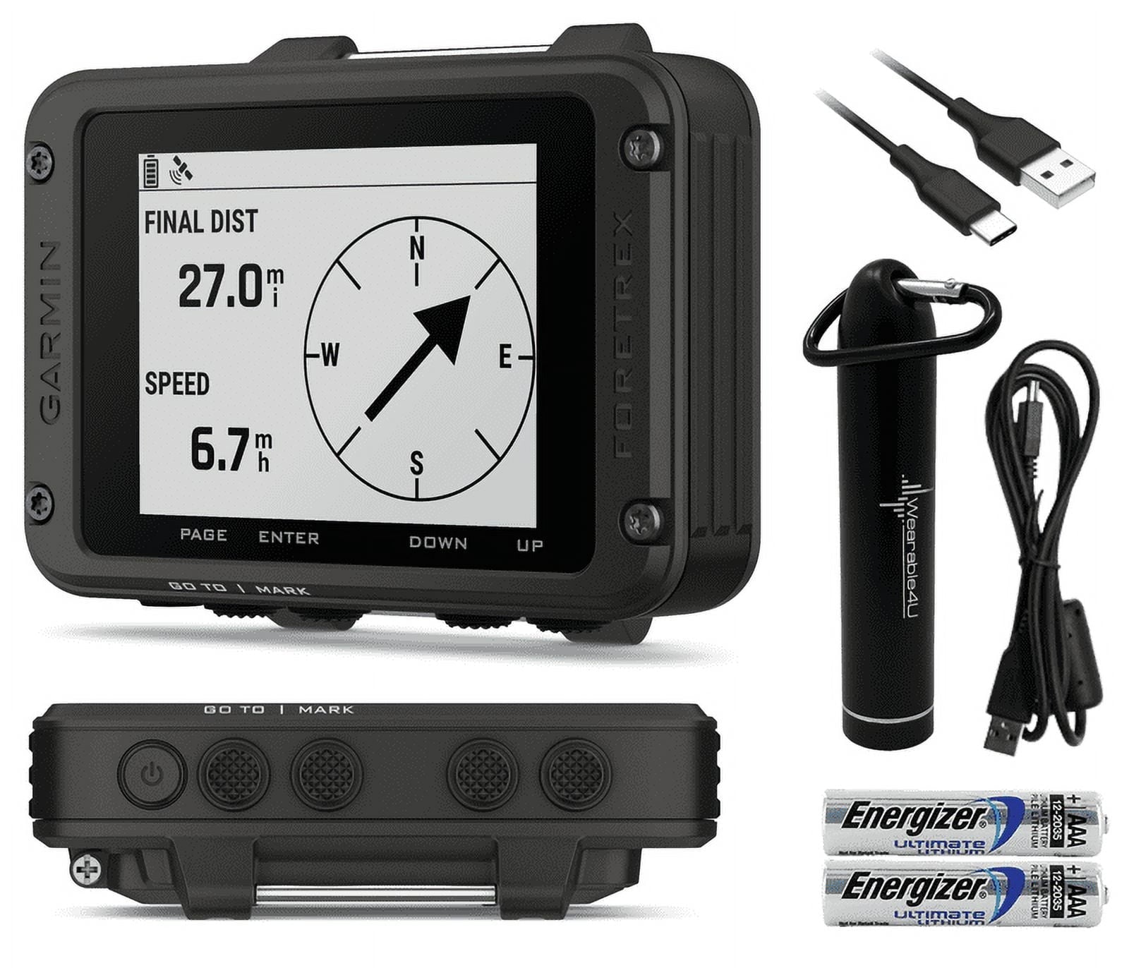 Garmin Foretrex 801 Wrist-Mounted GPS Navigator No Strap with AAA Batteries and PowerBank