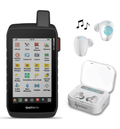 Garmin Montana 750i Rugged GPS Touchscreen Navigator with 8 Megapixel Lens with Wearable4U White EarBuds with Charging Power Bank Case Bundle
