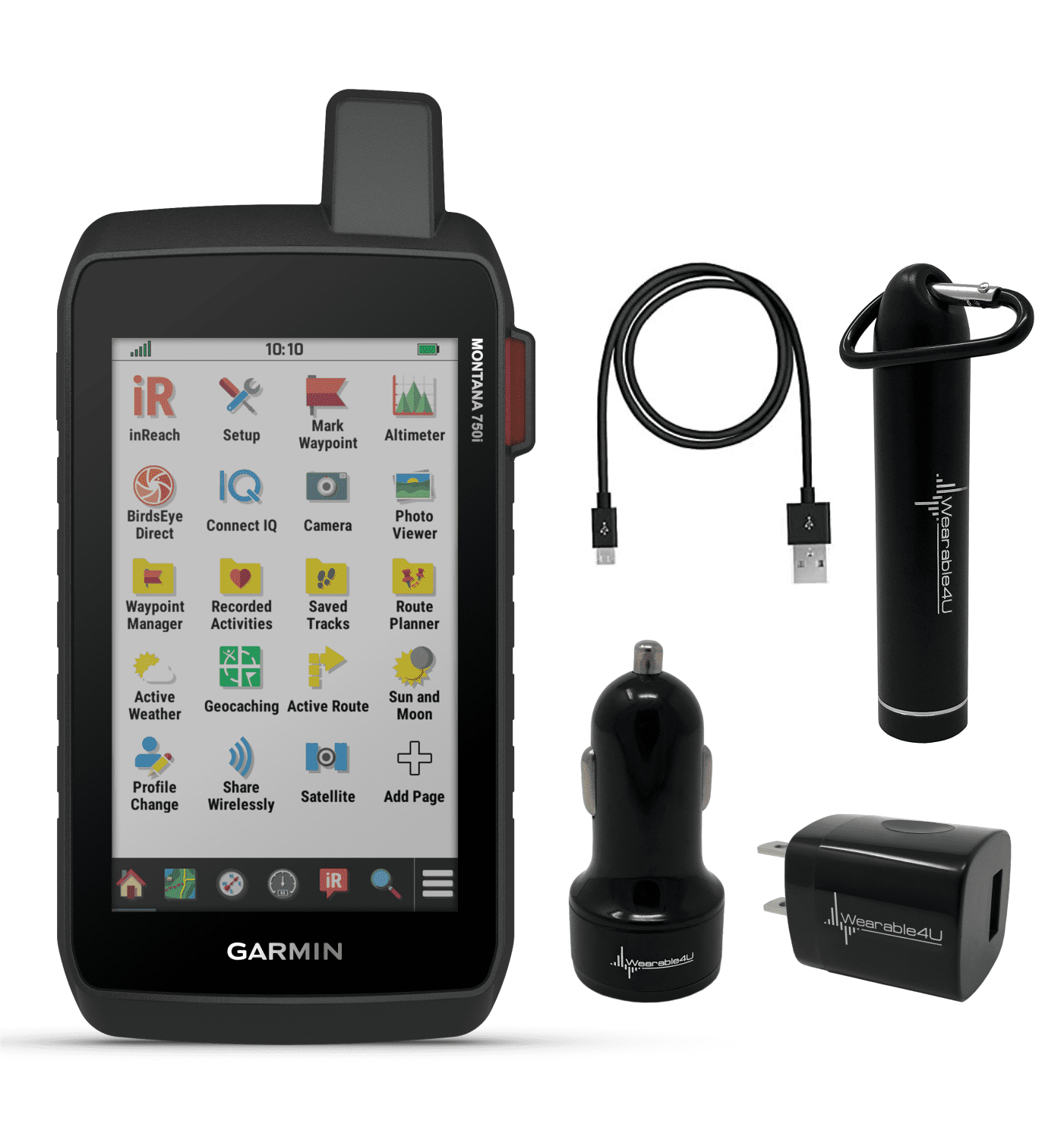 Garmin Montana 750i Rugged GPS Touchscreen Navigator with Wearable4U Ultimate Power Pack Bundle