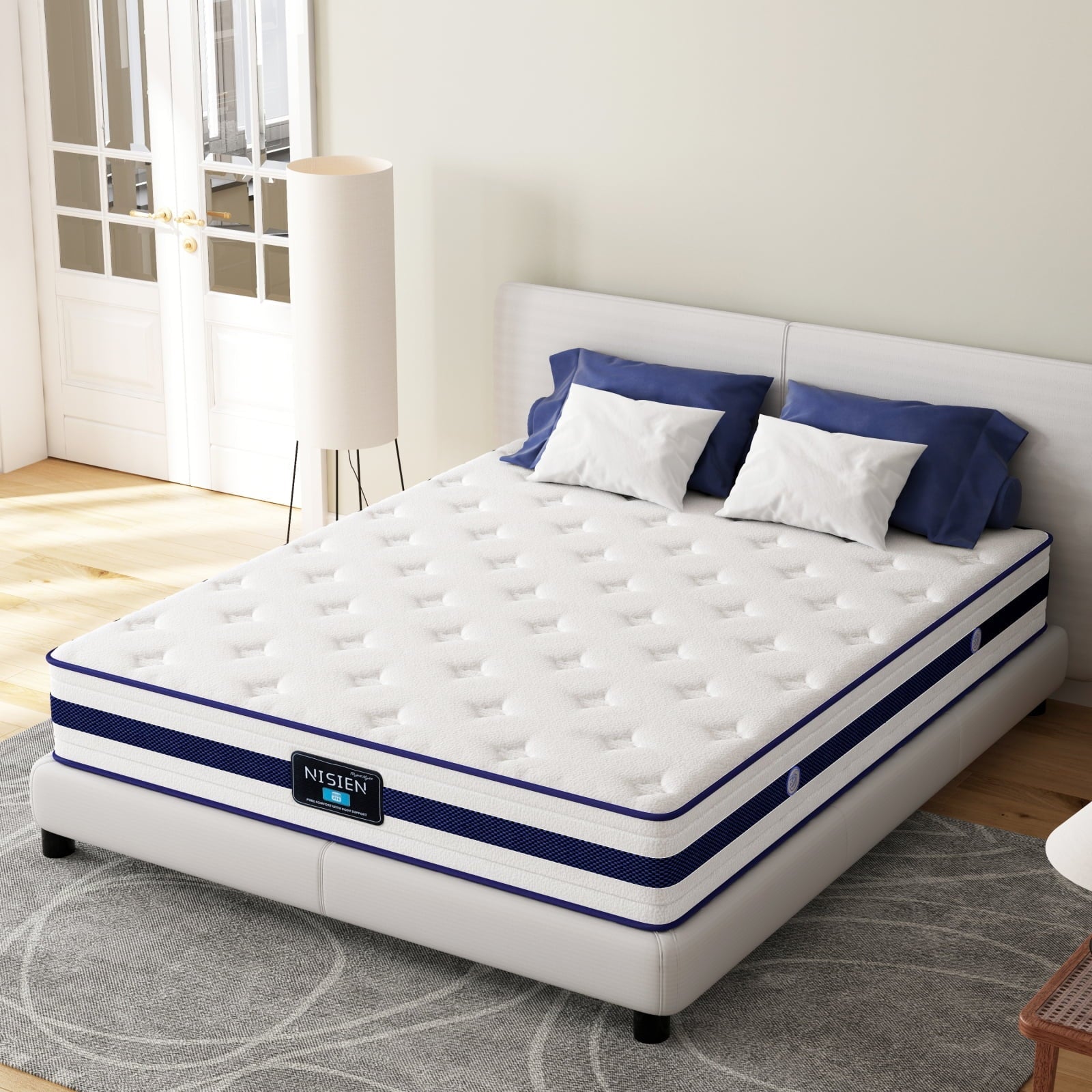 Generic Hybrid Queen Mattress 12 Inch, Queen Size Spring Gel Memory Foam Mattress, Medium Firm Queen Mattresses in Lens Box