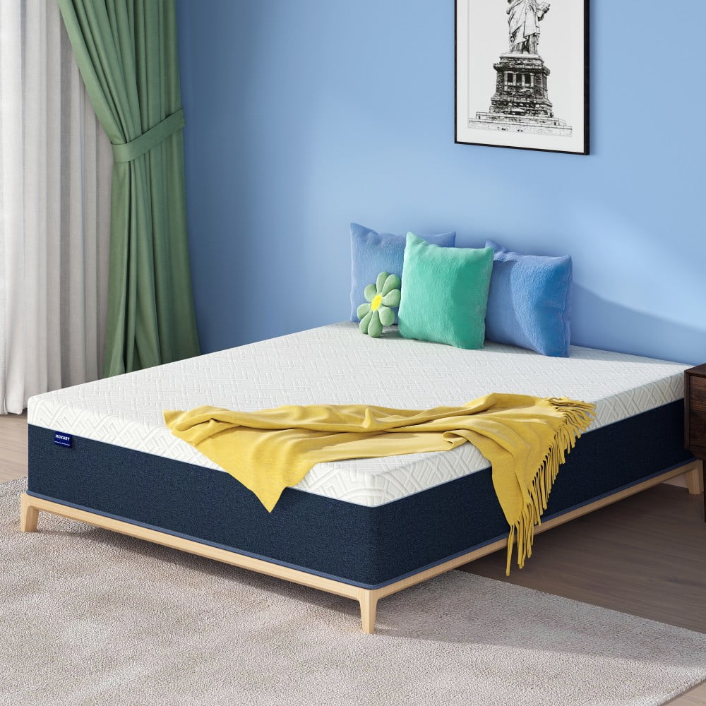 HOXURY 10 Inch Queen Mattress, Green Tea Medium Firm Memory Foam Queen Size Mattresses in Lens Box