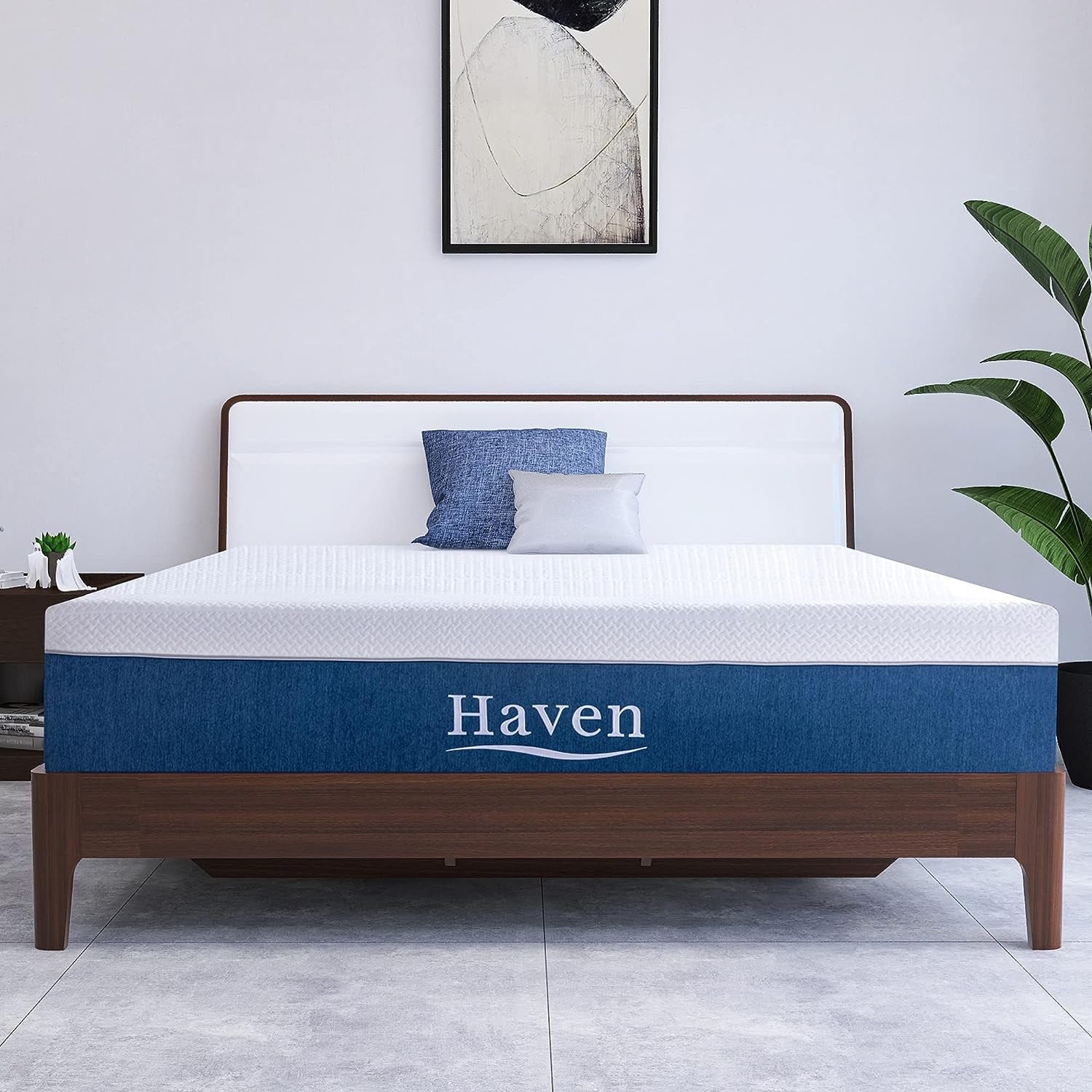 Hcore California King Size Memory Foam Mattress 14 Inch Bed in Recorder Box Bamboo Charcoal Infused Gel Foam Cooling Medium Firm Mattress - Breathable - No Box Spring Needed