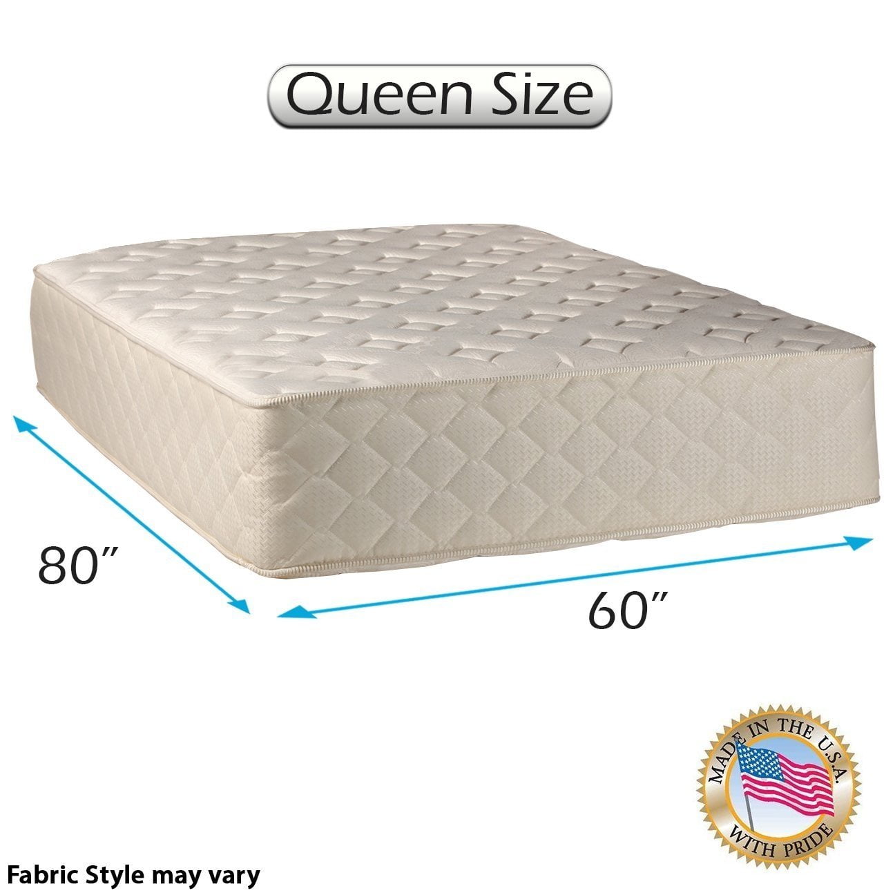 Highlight Luxury Firm Queen Size (60 x80 x14 ) Mattress Only - Fully Assembled - Spine Support, Innerspring Coils, Premium Edge Guards, Orthopedic, Longlasting Comfort - By Dream Solutions USA