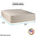 Highlight Luxury Firm Twin Size (39 x75 x14 ) Mattress Only - Fully Assembled - Spine Support, Innerspring Coils, Premium Edge Guards, Longlasting Comfort By Dream Solutions USA