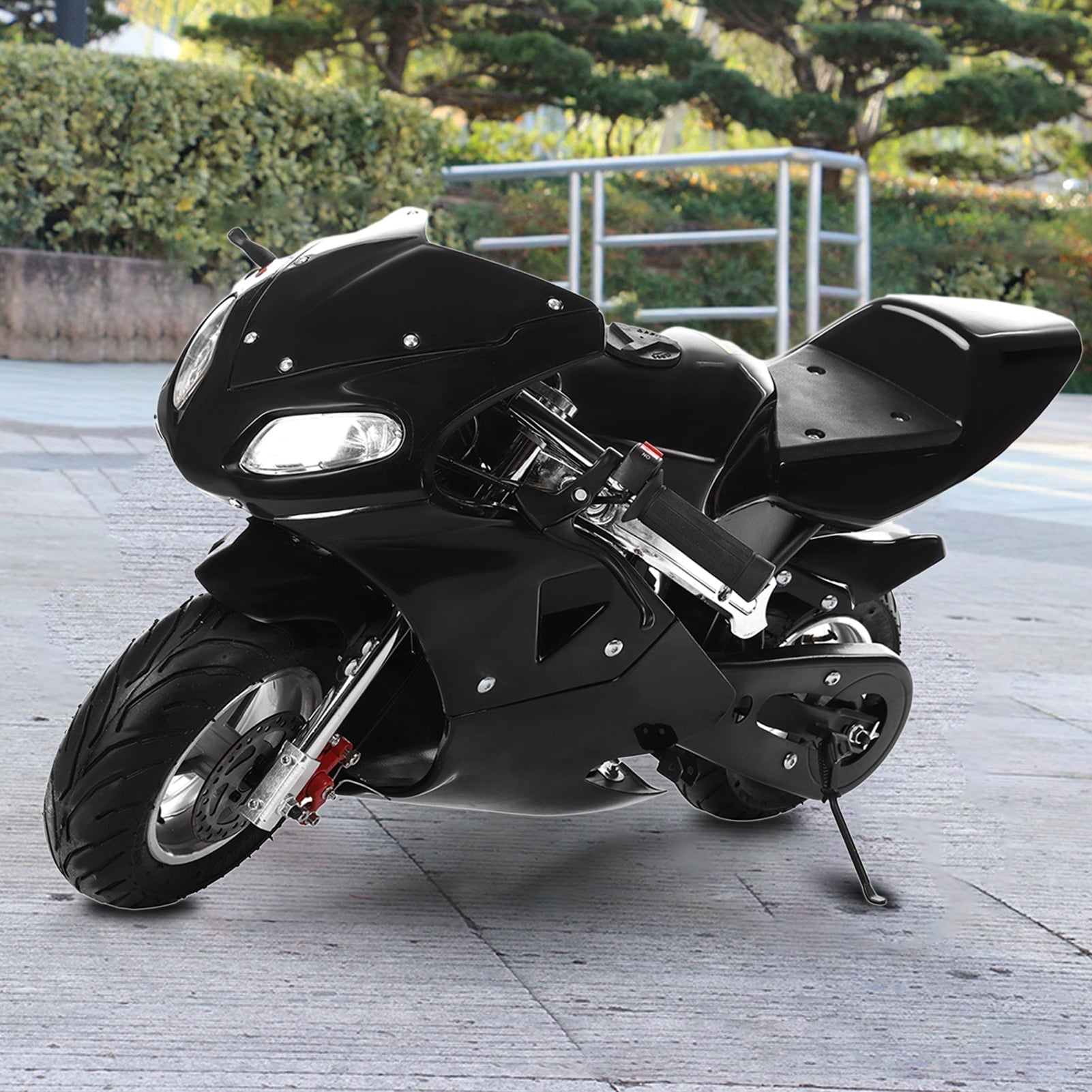 KMYY Ride Screen Bike,49cc 2 Stroke Pocket Bike for Kids 2 Wheels Motorcycle with Dual Headlights,for 7-15 Years Old Kids.Racing Max Speed 30KM/H