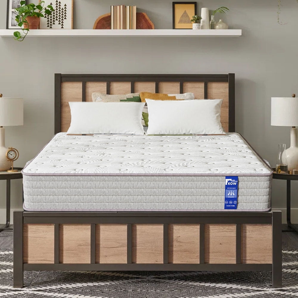 KOW? 12 inch Full Size Gel Memory Foam Mattress in Camcorder box,Medium Firm,Pressure Relief,5 Zones Support,Egde Support