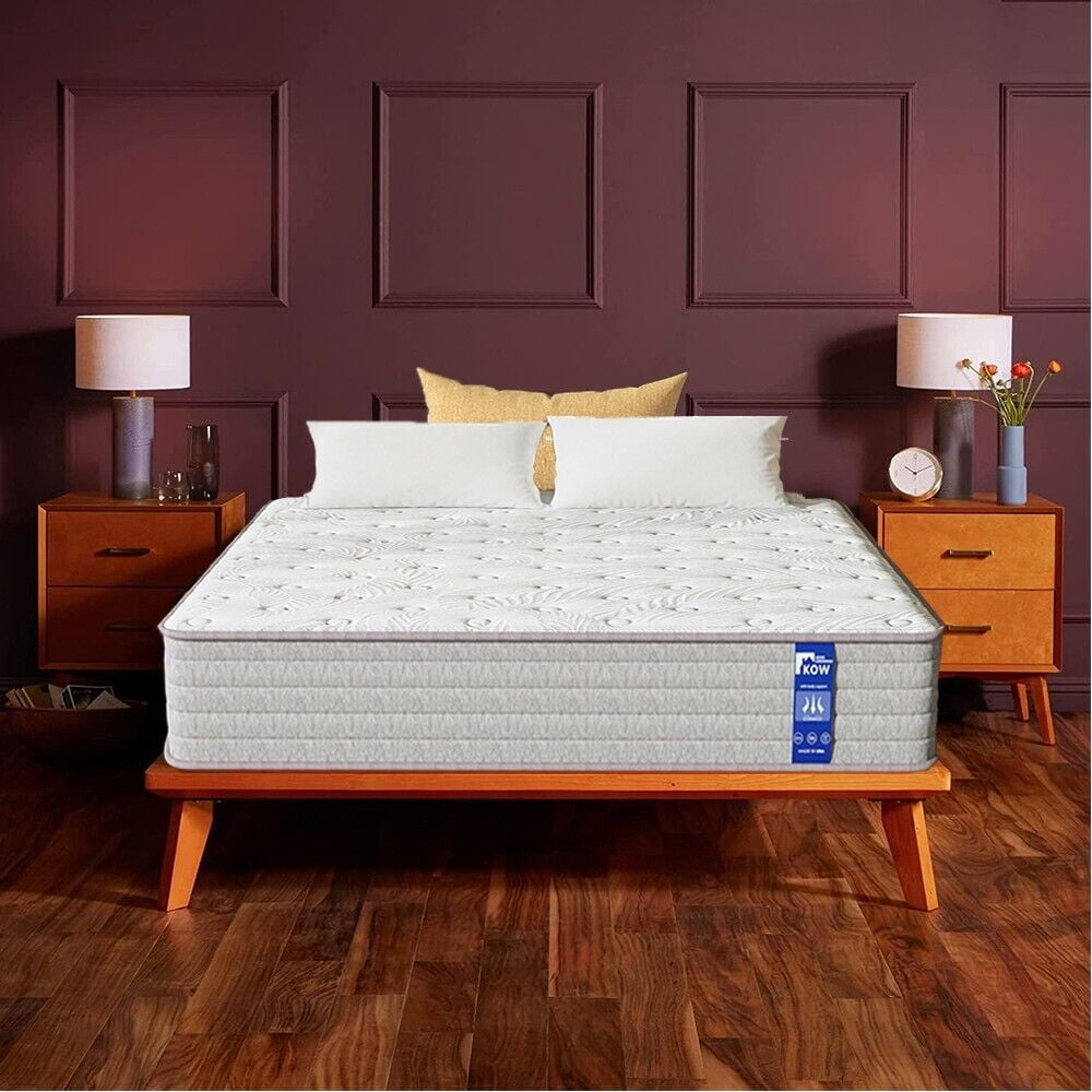 KOW? 12 inch Hybrid Mattress Full, Medium Firm innerspring Mattress in Lens Box, Pressure Relief,Premium Foam and Coils Springs