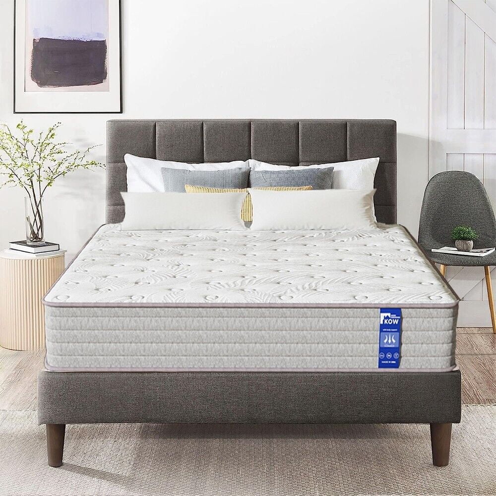 KOW? 12 inch Hybrid Mattress,Twin XL Mattress in Lens box,Medium Firm,Pressure Relief,5 Zones Support,Egde Support & Motion Isolation