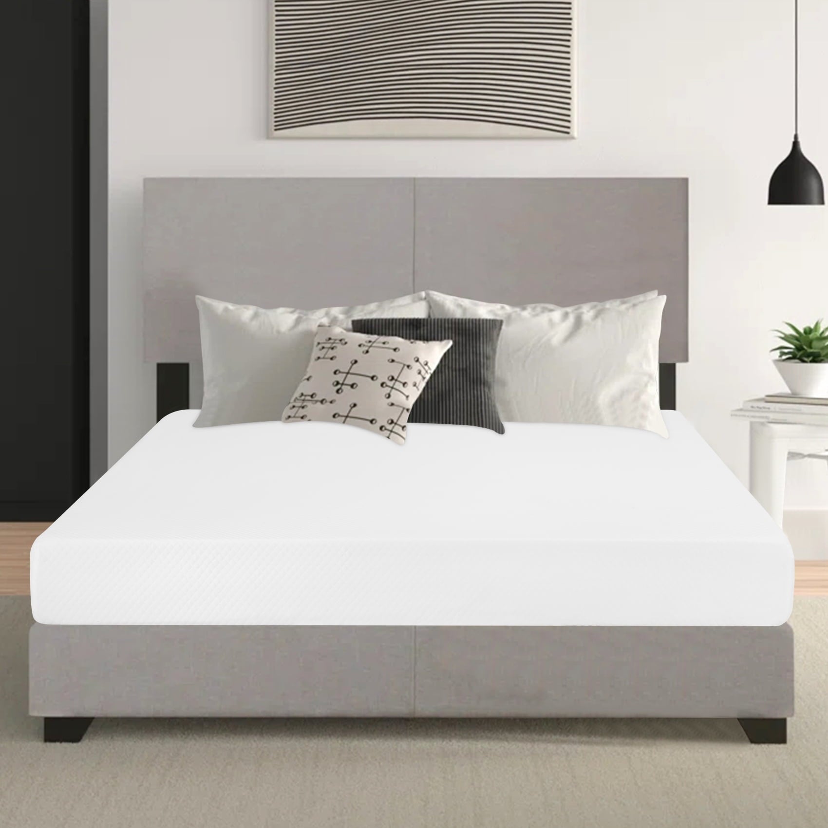 King Mattress 5 Inch Mattress Memory Foam Mattress Medium-Firm Mattress Breathable Bed Mattress with Removable Washable Mattress Cover for Pressure Relief & Cool Gel Mattress in Box, White