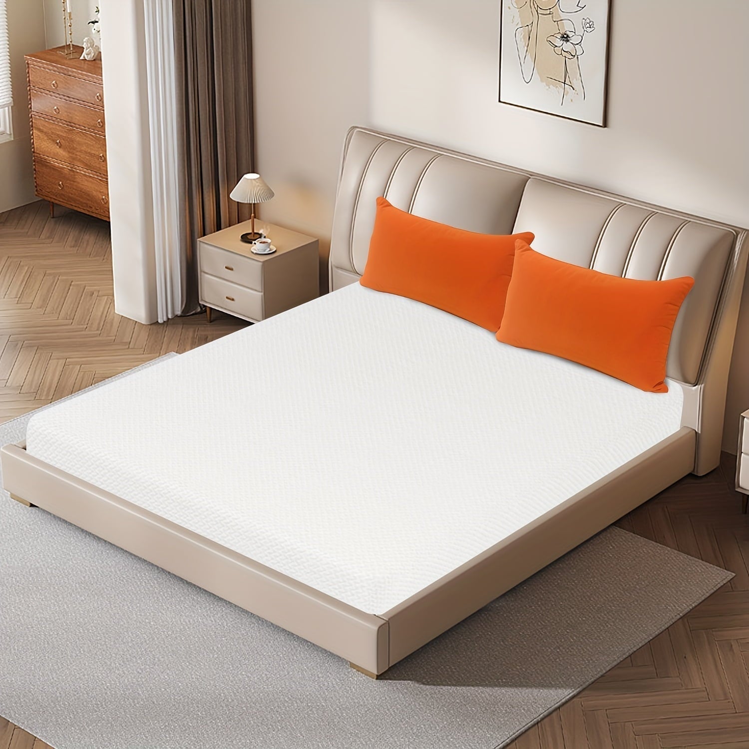 King Mattress 6 Inch Mattress Memory Foam Mattress Medium-Firm Mattress Breathable Bed Mattress with Removable Washable Mattress Cover for Pressure Relief & Cool Gel Mattress in Box, White