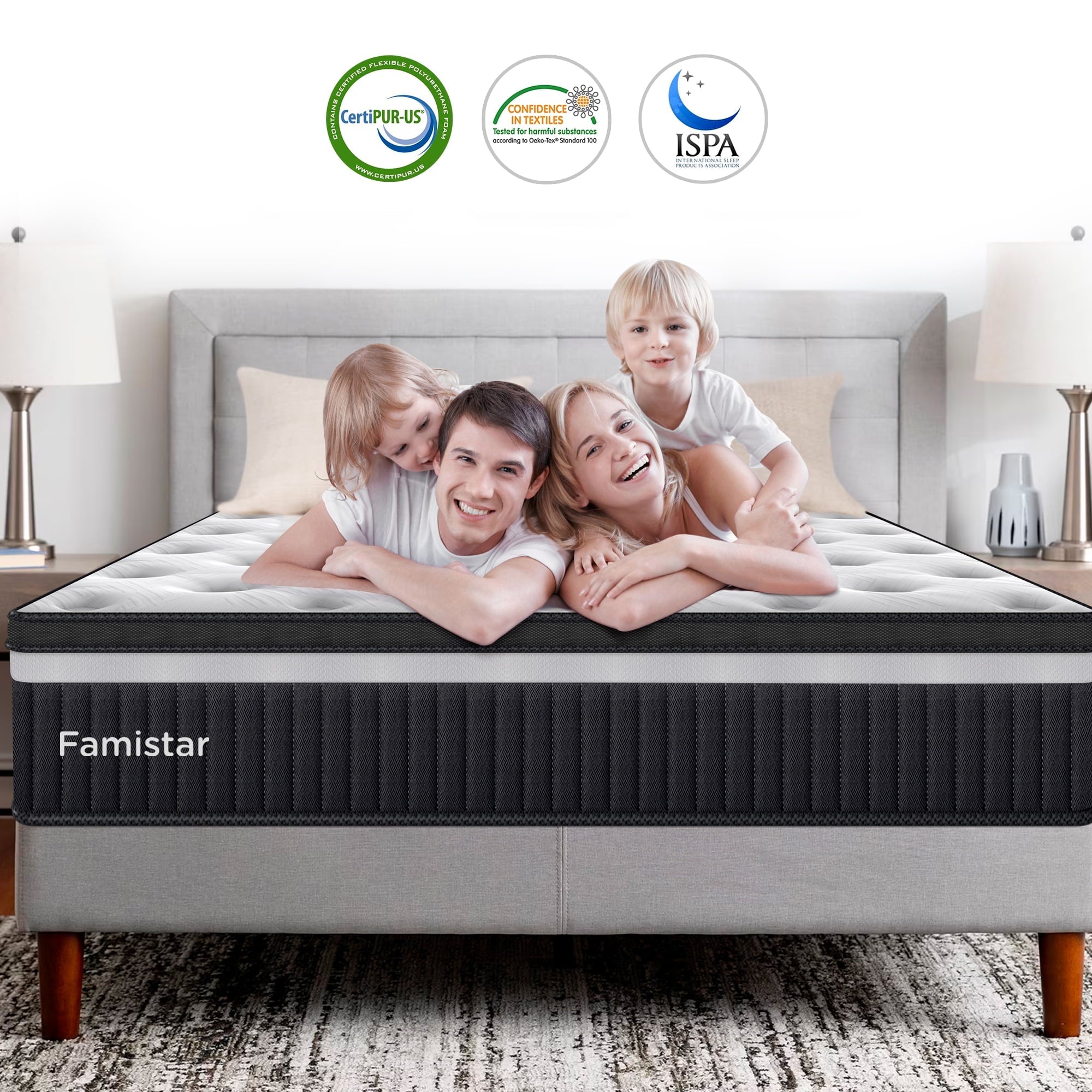 King Mattress, Famistar 10 Inch Memory Foam Mattress King Size, Innerspring Hybrid King Bed Mattress in Recorder Box Medium Firm with Motion Isolation & Strong Support & Pressure Relief, CertiPUR-US