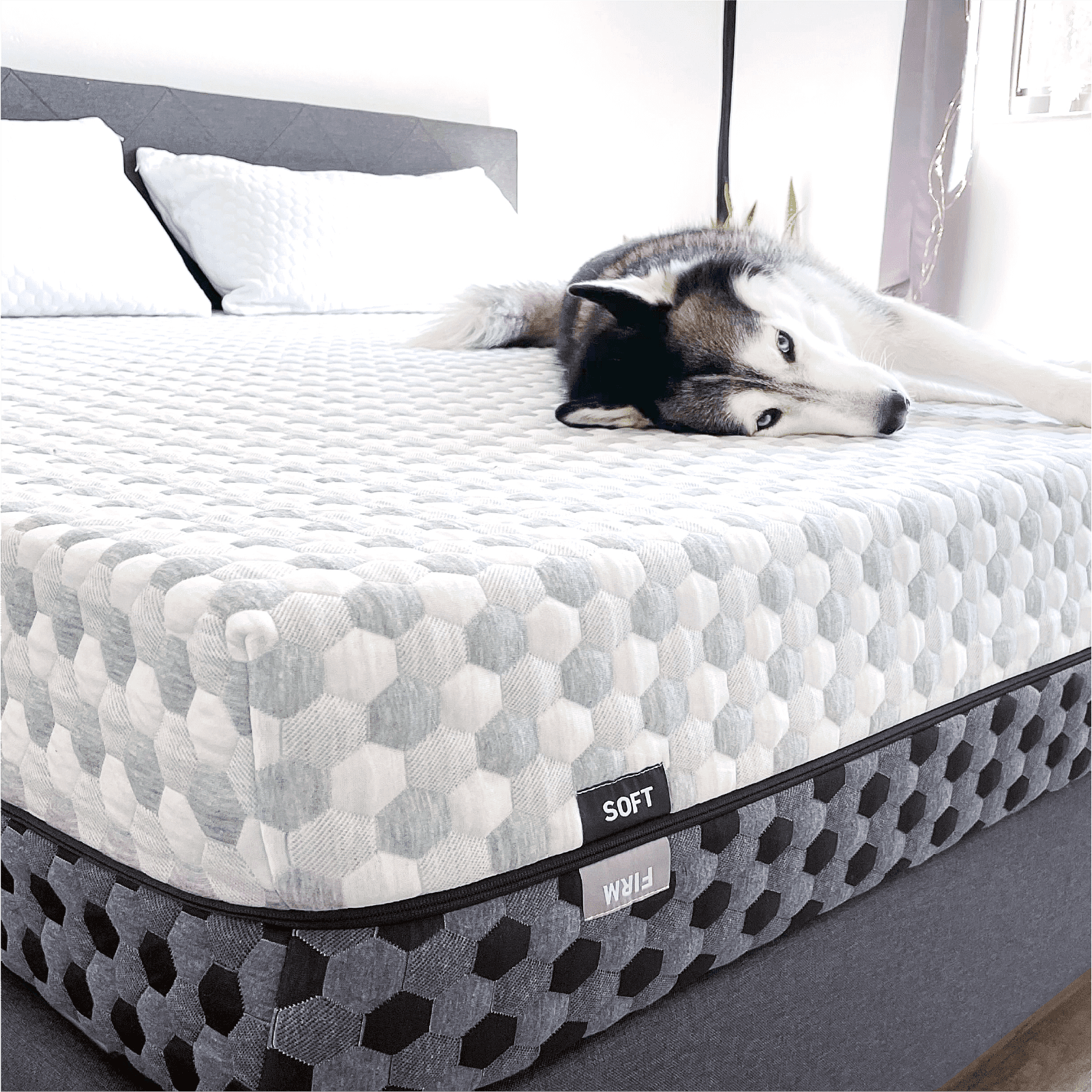 Layla Copper Infused Memory Foam Mattress Queen|Flippable Between Firm & Medium Soft Comfort