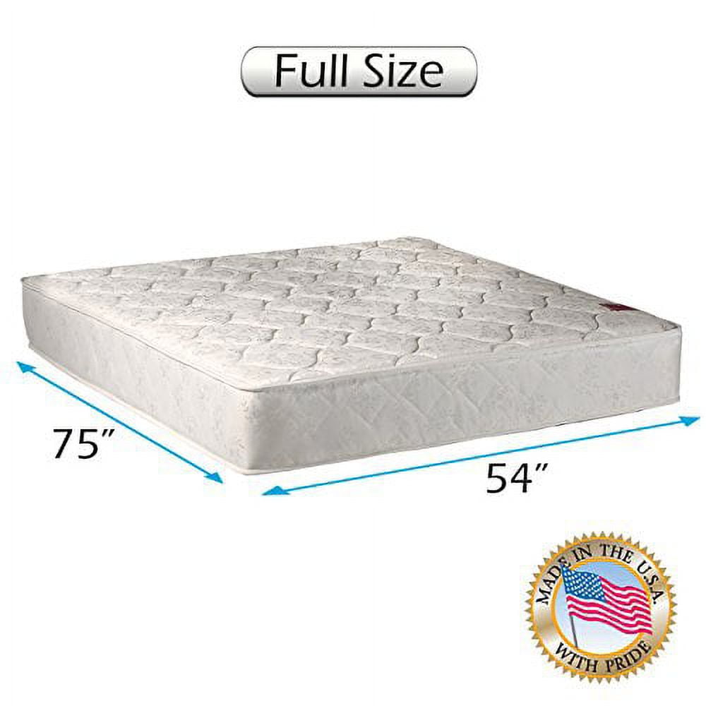 Legacy Gentle Firm Full Size (54 x75 x8 ) Mattress Only - Fully Assembled, Good for your back, Spinal Back Support, Superior Grade - Long Lasting and 2 Sided by Dream Solutions USA