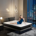 Martisiluna 10 Inch Twin Mattress Individually Wrapped Pocket Coil Innerspring for Pressure Relief Cooler Sleeping Mattress Gel Memory Foam Mattress in Lens Box Hybrid Mattresses