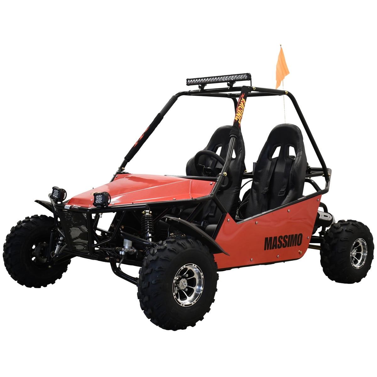 Massimo GKM 200, 4 Stroke 177cc 2WD Go Kart Side by Side (Red)