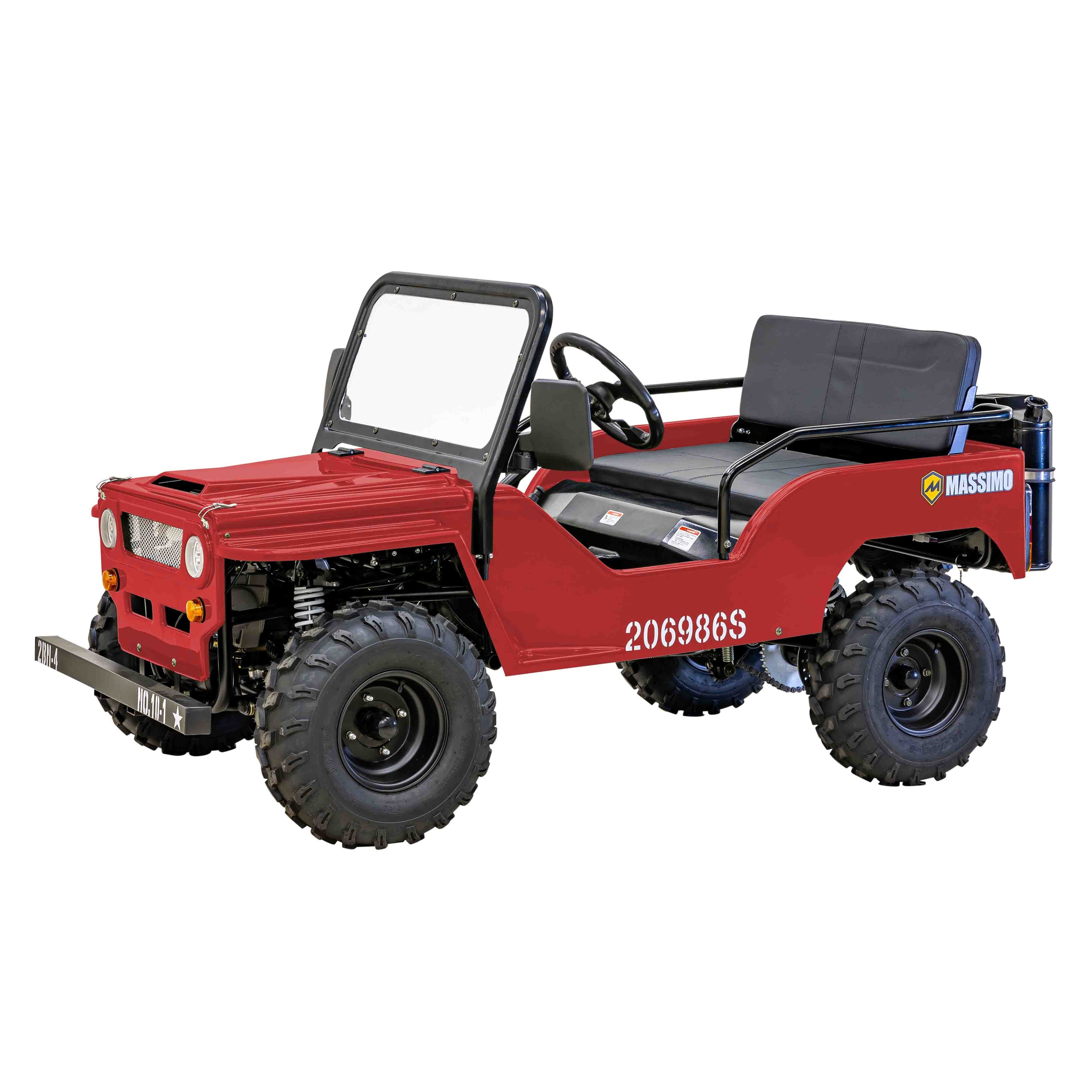 Massimo Go Kart Mini 125cc 9HP, 2WD, 4 Stroke Automatic Go Cart - Red