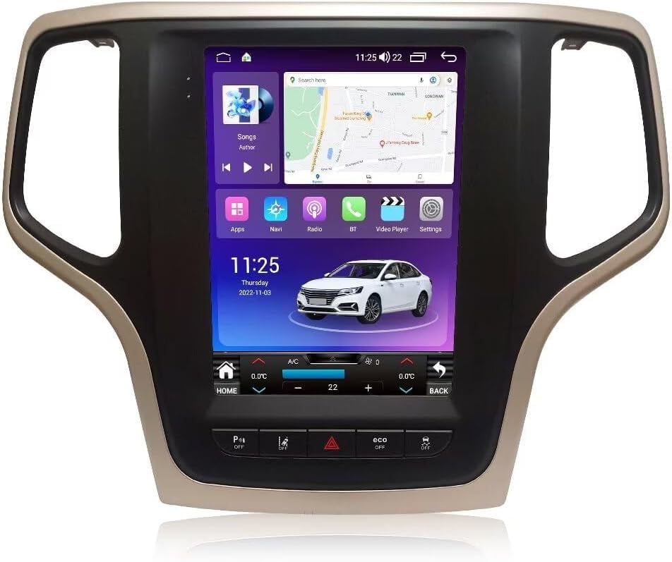 MekedeTech Android Automobile Radio Stereo GPS Navigation for Jeep Grand Cherokee 2014-2021 Head Unit Replacement,9.7 inch Touch Screen Upgrade with Wireless CarPlay/Android Auto,8 core 2+32G