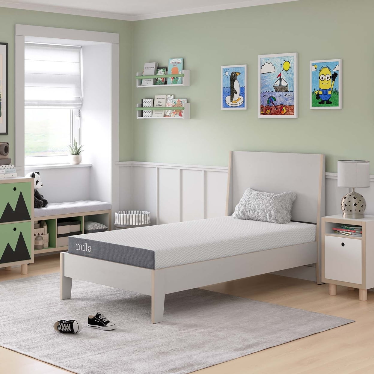 Mila 5 Twin Mattress in White