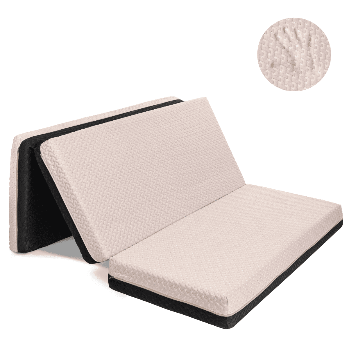 Milliard Dual Sided Premium Tri Folding Mattress, Memory Foam with Waterproof Washable Cover, Queen (78 x 58 x 6 )