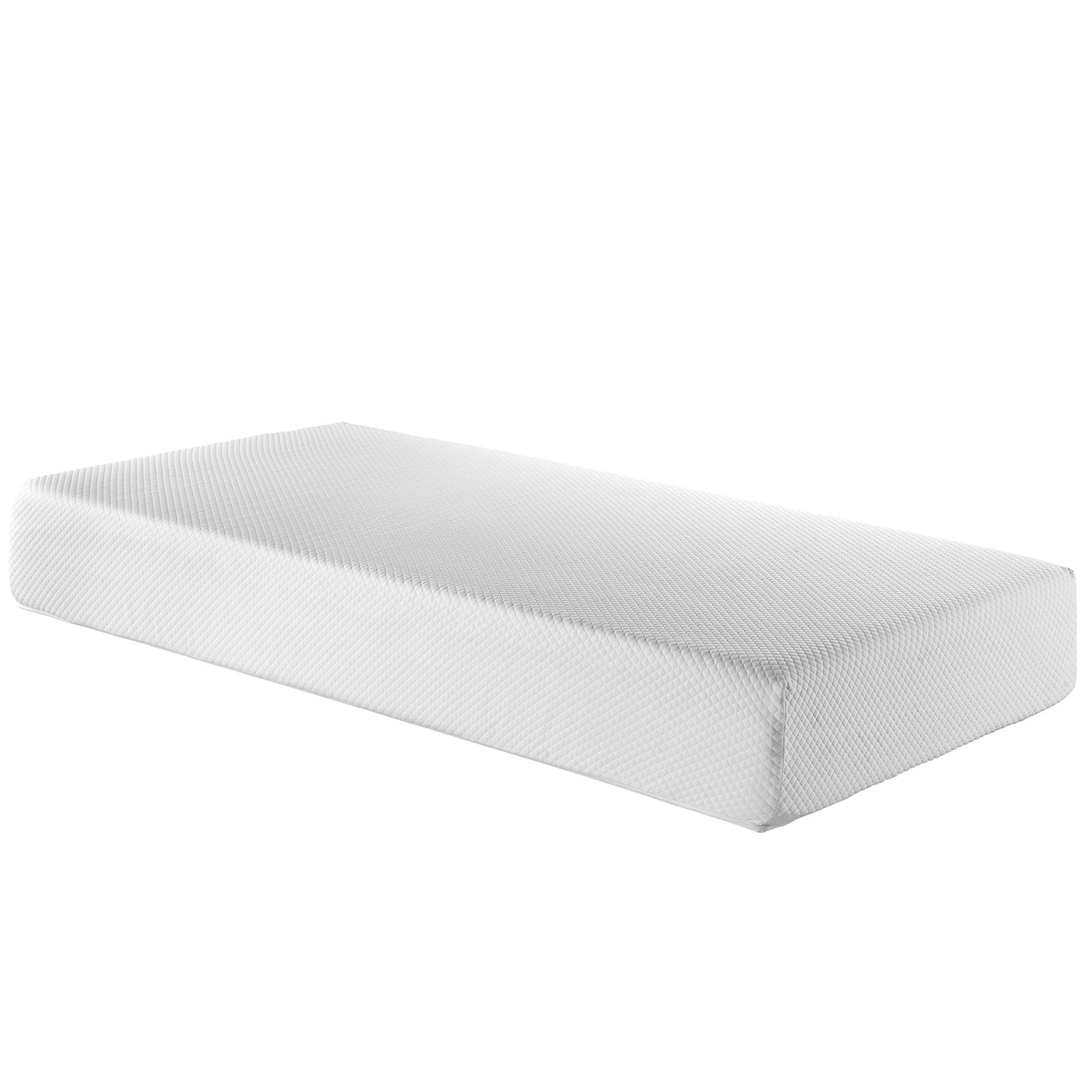 Modern Contemporary Urban Design Bedroom 10inch Twin Size Mattress, White, Fabric