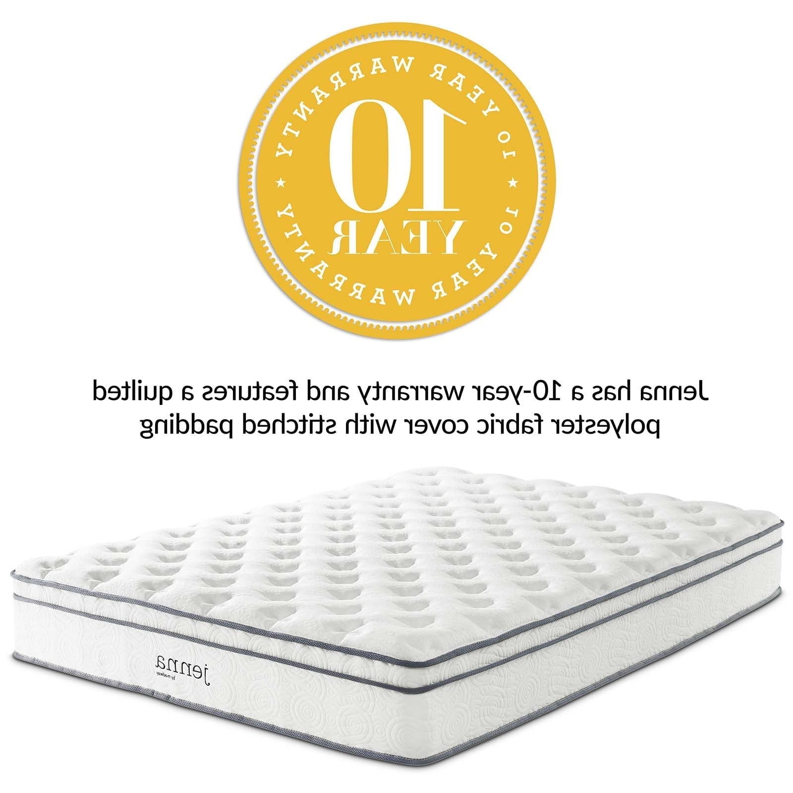 Modern Contemporary Urban Design Bedroom California King 10 Mattress, Fabric, White