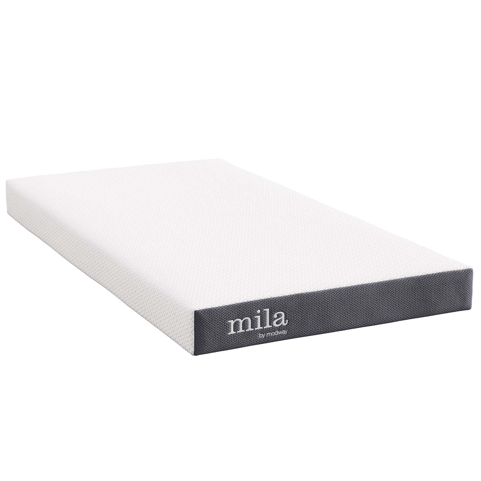 Modern Contemporary Urban Design Bedroom Full Size 6inch Mattress, Fabric, White
