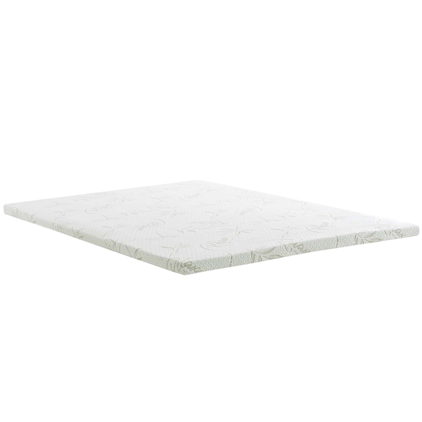 Modern Contemporary Urban Design Bedroom Queen Size 2inch Memory Foam Mattress, White, Fabric