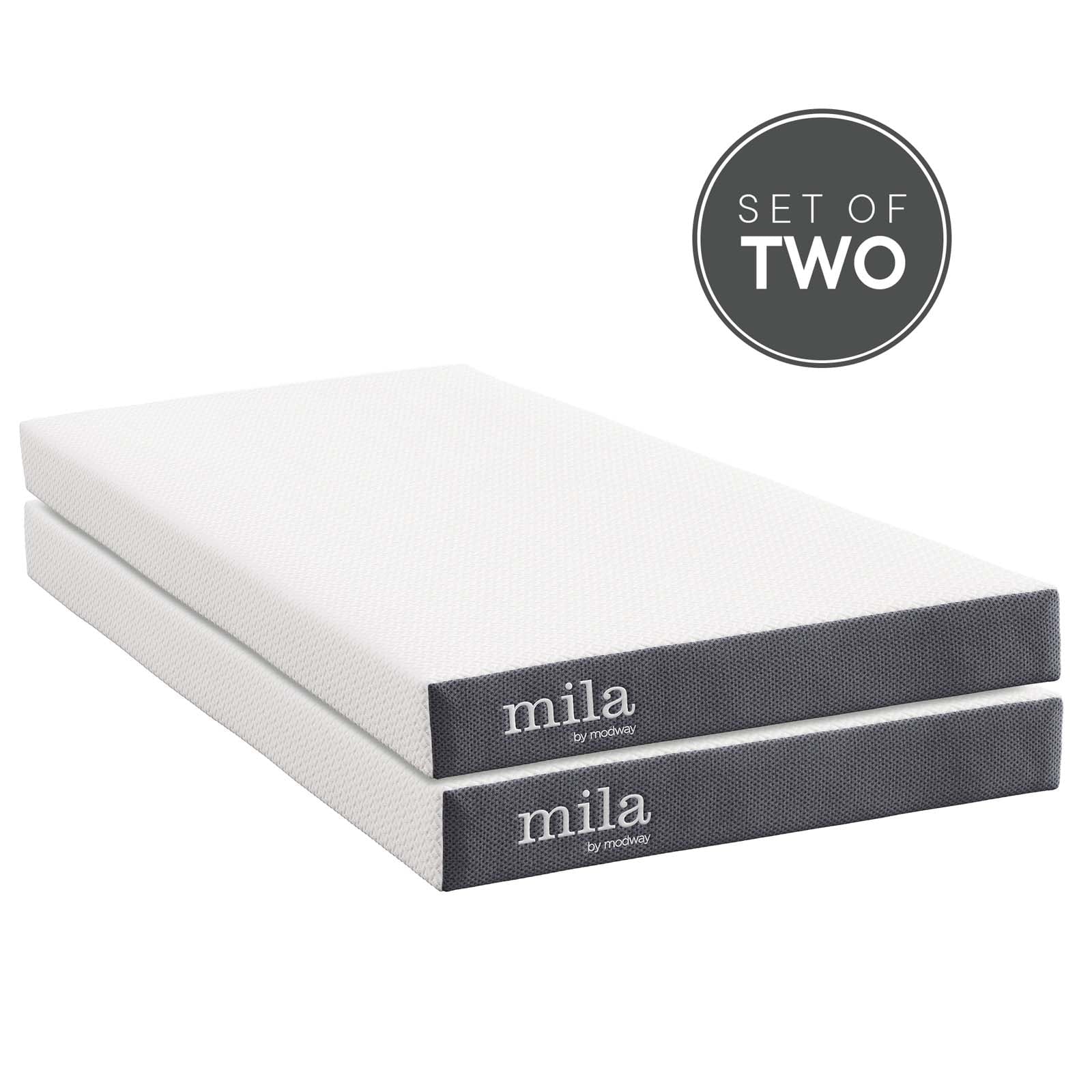Modway Mila 6 Twin Mattress Foam Set of 2 in