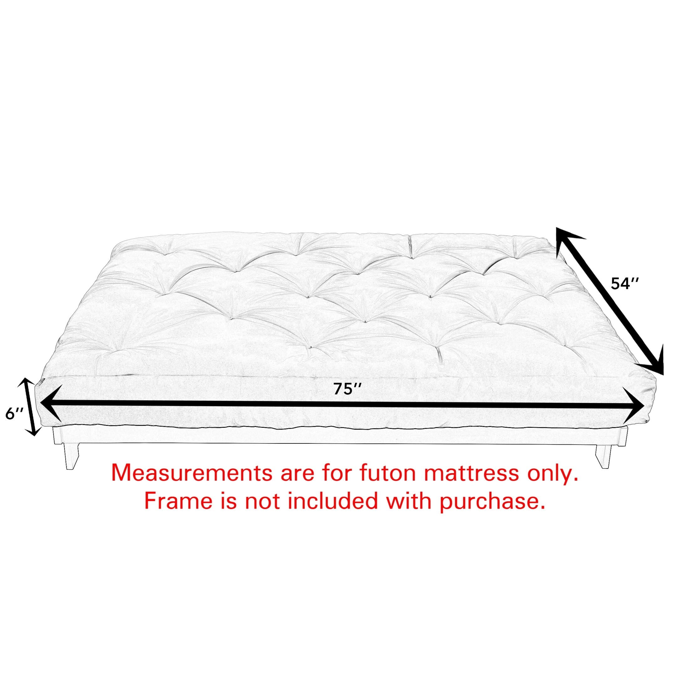 Mozaic Company Sorra Home Relay Indoor Futon Mattress Cinnamon /75 x 54 x 6 in - Full