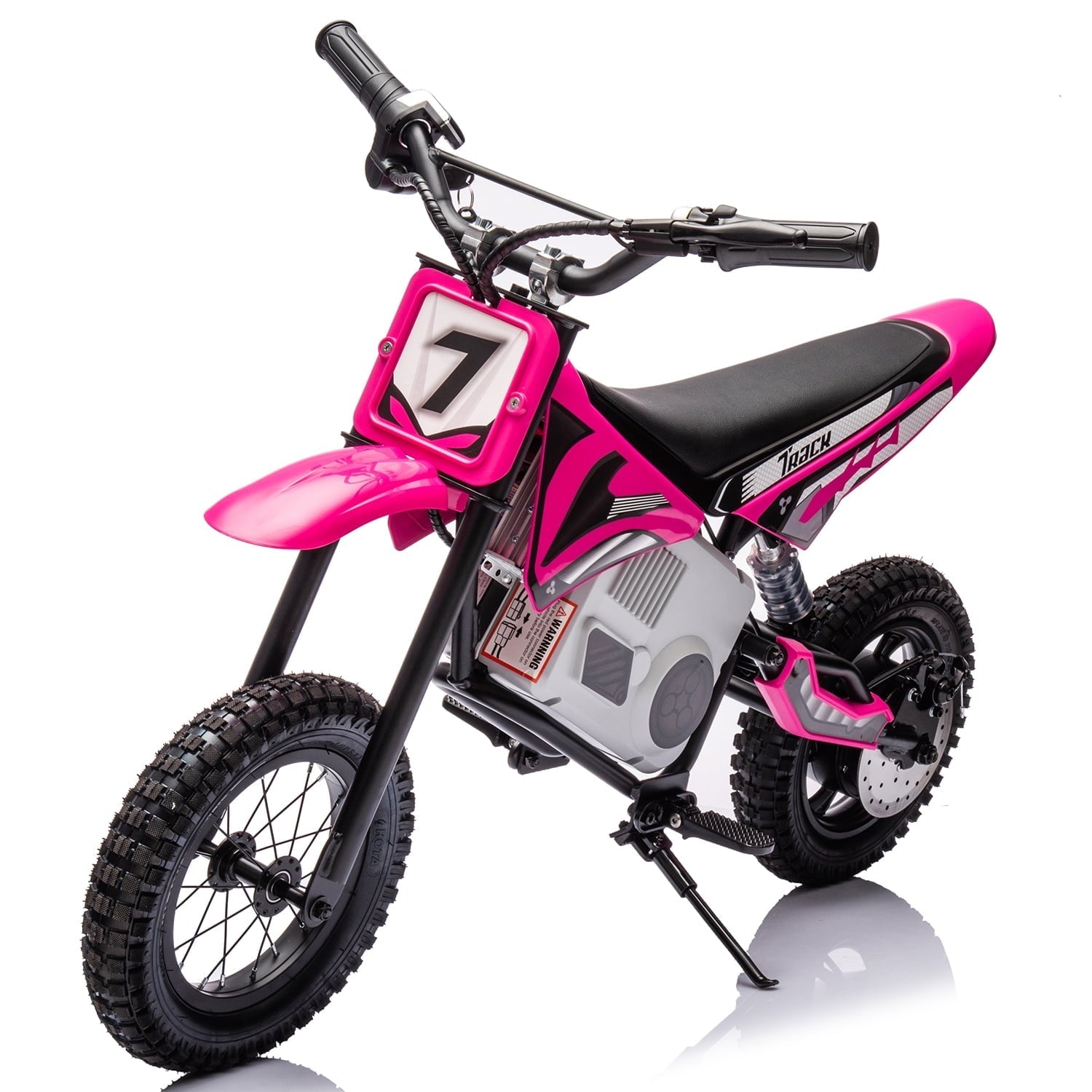 NEWWARE 36V Electric Dirt Bike, 350W Kids Ride Display Dirt Bike with Twist Grip Throttle, Hand-Operated Dual Brakes, Key Start, Battery Display, Max Speed 15mph, Electric Motorcycle for Age 8+, Pink