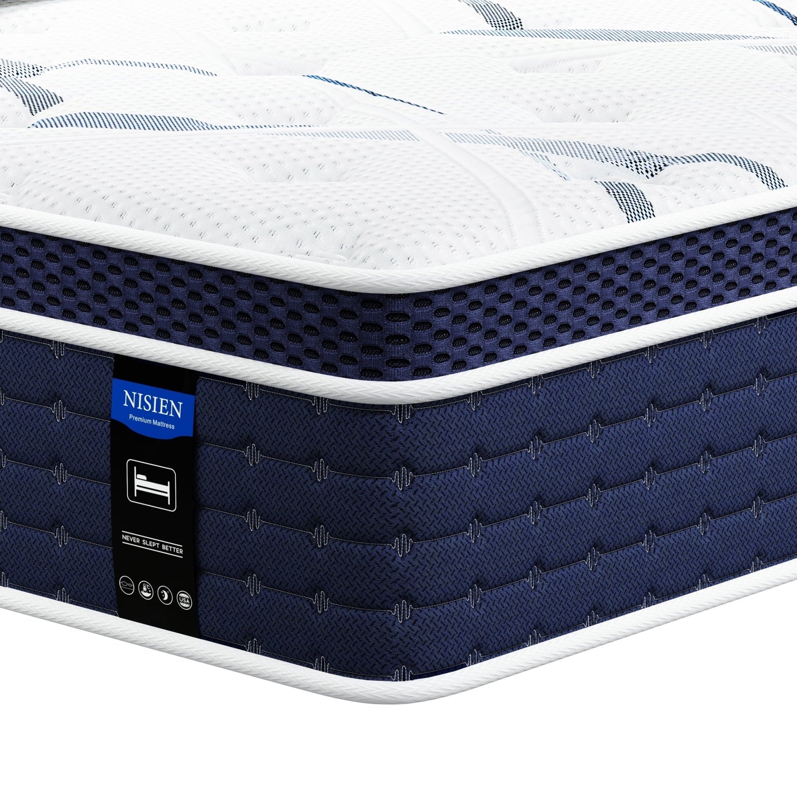 NISIEN Queen Mattress, 12 Inch Hybrid Memory Foam Mattress in Recorder Box, Pressure Relief, CertiPUR-US