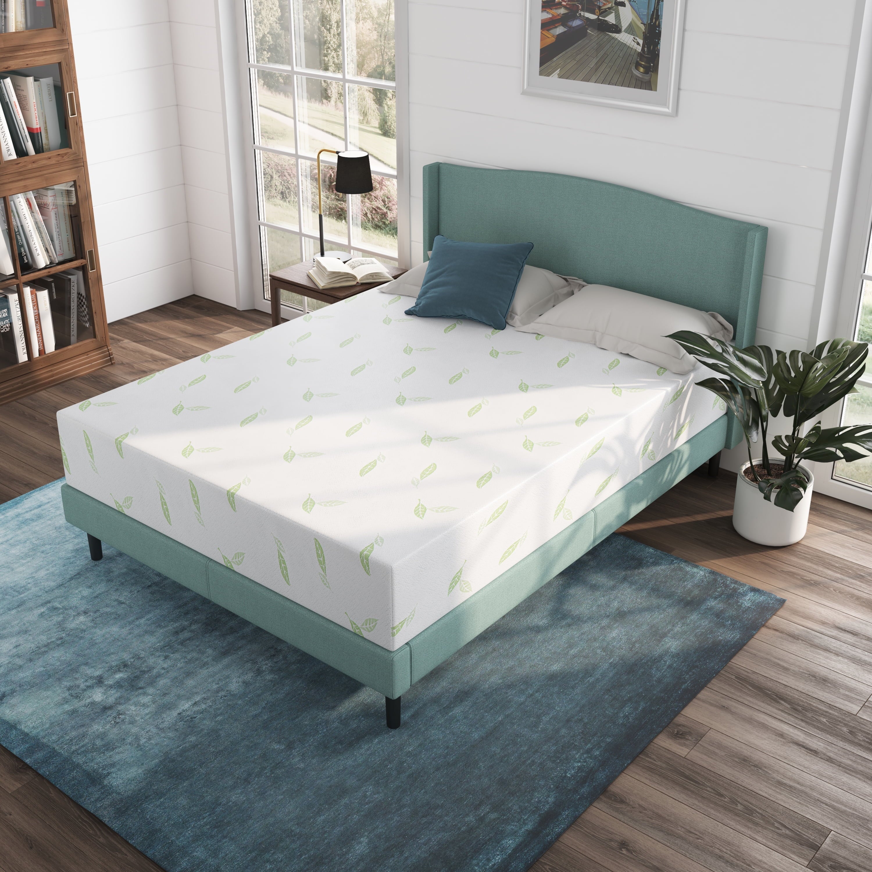 NapQueen Anula 10 Medium Firm, Green Tea Infused Memory Foam Mattress, Queen Size