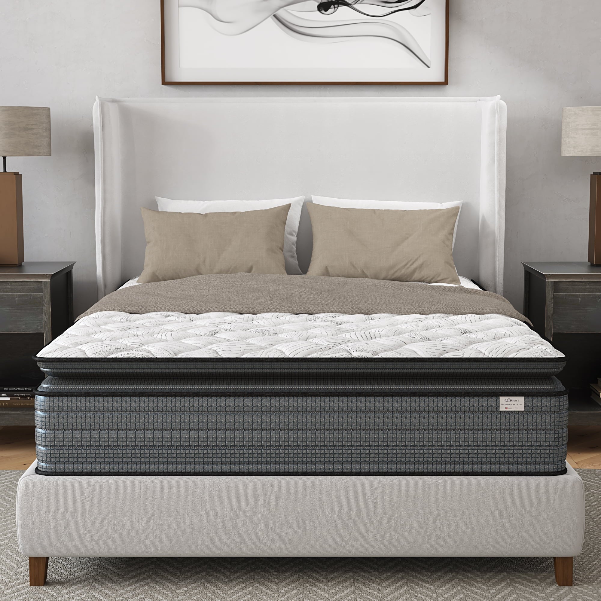 NapQueen Isabella 14'', Queen Hybrid Pillow Top Mattress, A, Fiberglass-Free, Adult