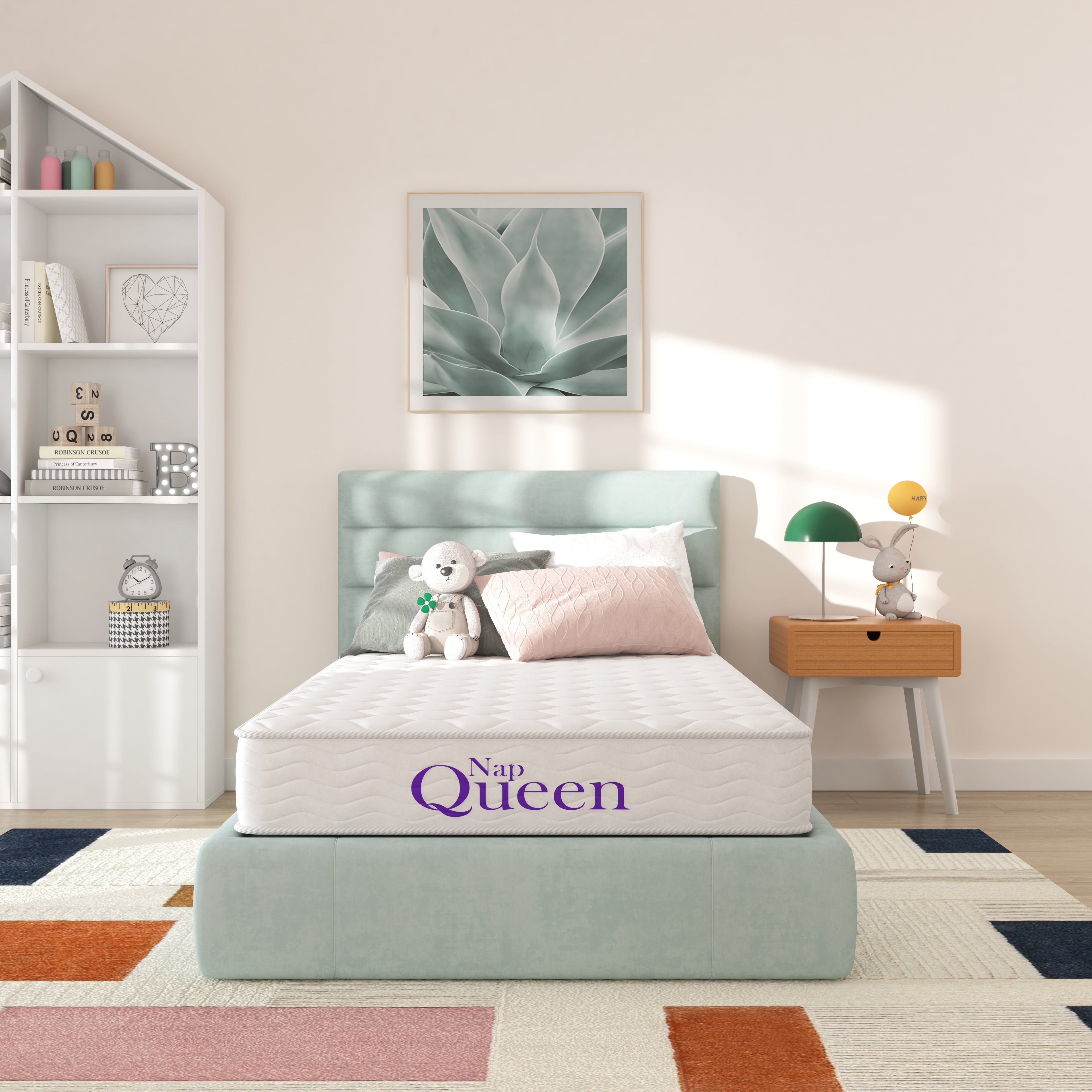 NapQueen Queen Mattress, Elsa 6 Innerspring Mattress, Adult, CertiPUR-US Certified, Mattress in Camcorder Box