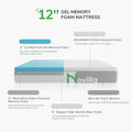 Novilla 12-Inch Medium Soft Gel Memory Foam Mattress Queen