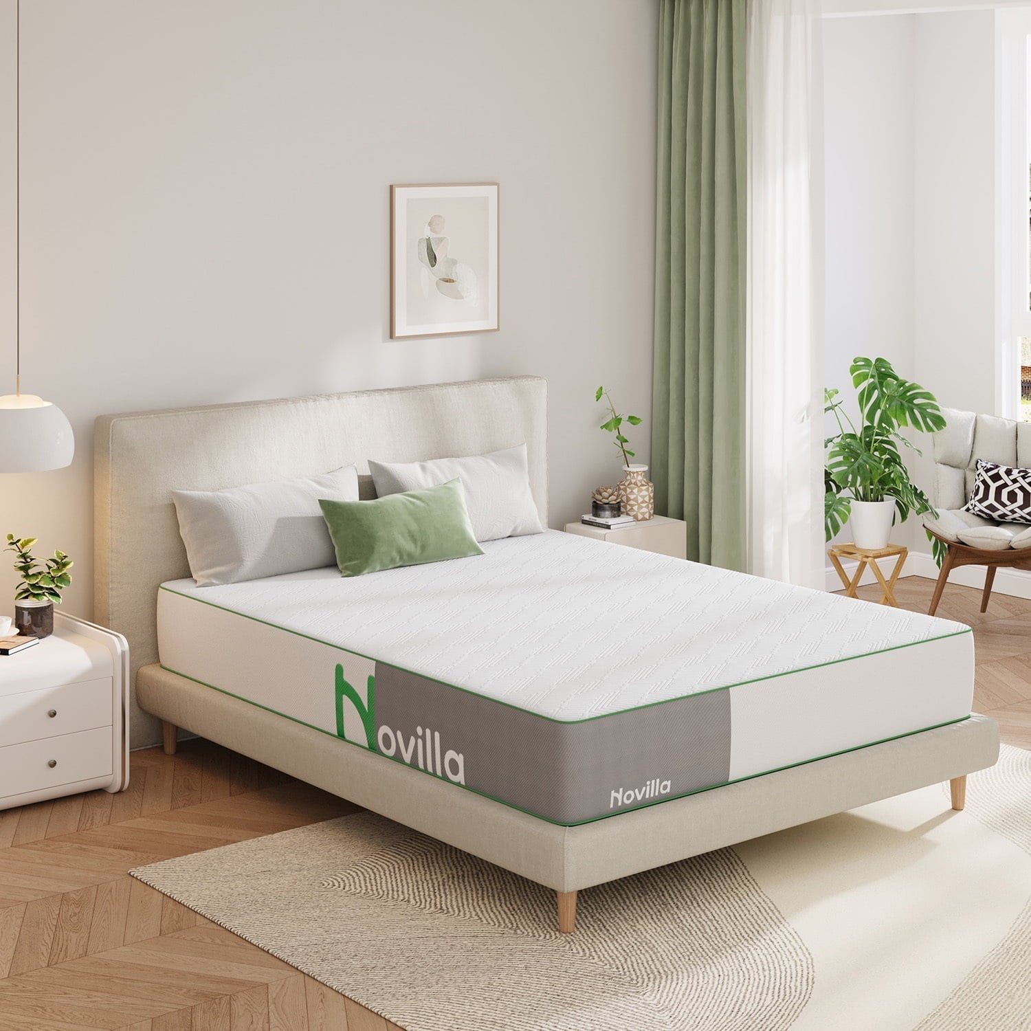 Novilla Lullaby 10'' Medium Firm Adult Gel Memory Foam Mattress in Recorder Box, Full Size
